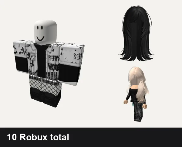 Emo Roblox outfits under 50 Robux: Emo Goth Graffiti Black and White, ✅ black y2k cross cyber tank top dahood emo shorts, Emo Hair, FREE UGC Emo Girl Avatar Shoulder