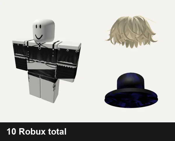 Goth outfit 14: Black Goth Top, Black Silk Mini Dress necklace jeans y2k goth, Blonde Messy Hair, Purple of Relinquished Goth Top Hat [CODE: PRGTH]