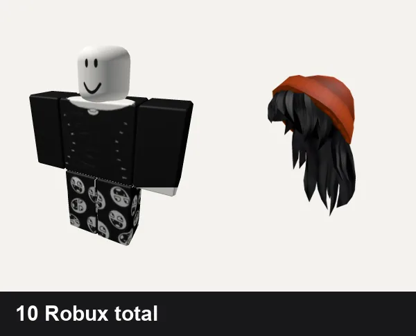Halloween outfit 12: ♱┊vampire, vampire epic face pjs, Orange Beanie with Black Hair