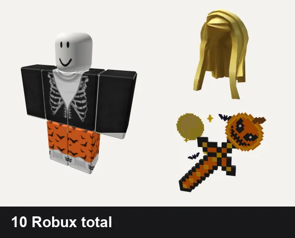 Halloween outfit 3: black skeleton hoodie y2k, Slender halloween, Straight Blonde Hair, Halloween Pixel Sword
