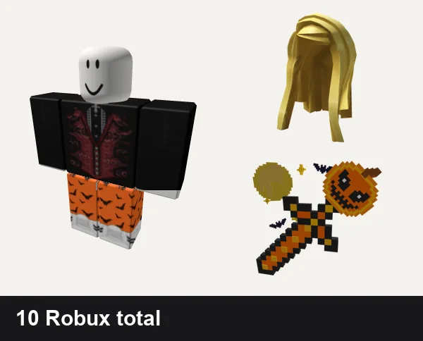 Halloween outfit 4: vampire, Slender halloween, Straight Blonde Hair, Halloween Pixel Sword
