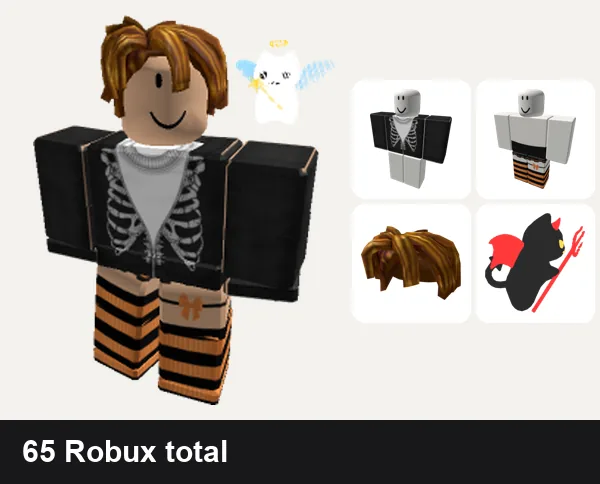 Halloween outfit 25: black skeleton hoodie y2k, Halloween 🎃, Pal Hair, [ANIMATED] Devil ↔ Angel Cats