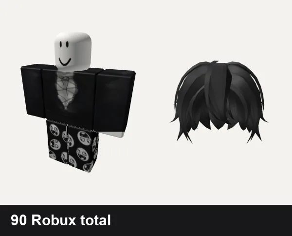 Halloween outfit 34: {Distasteful} Vampire Low Rise Shirt, vampire epic face pjs, Black Anime Hair