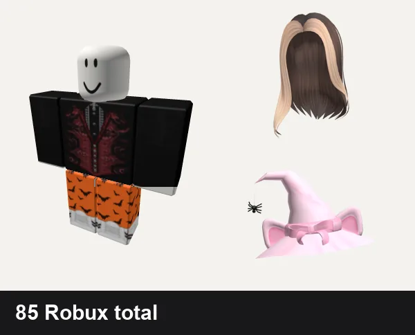 Halloween outfit 28: vampire, Slender halloween, Popular Girl Blonde & Brown Hair, FREE halloween witch kitty cat hat pink bow spider