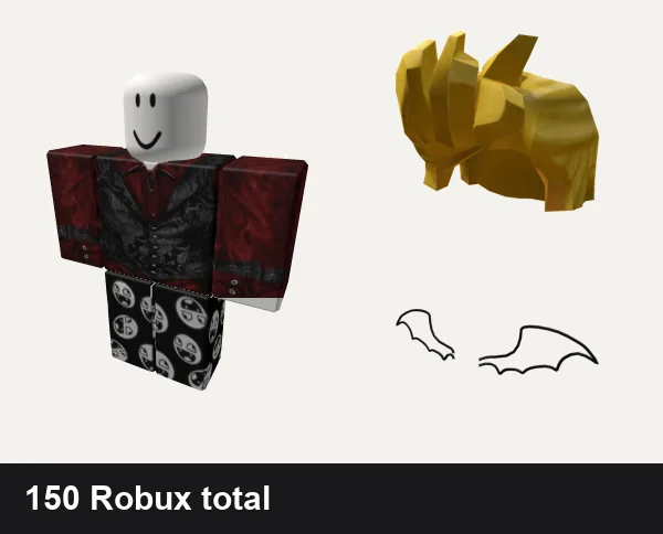 Halloween outfit 41: vampire y2k blood halloween da hood pick me kawaii, vampire epic face pjs y2k, Blonde Spiked Hair, Doodle Devil Wings (Black)