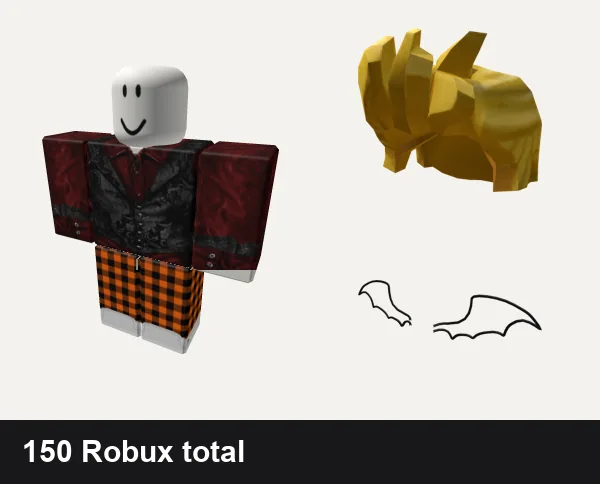 Halloween outfit 42: vampire y2k blood halloween da hood pick me kawaii, Pumpkin Halloween Plaid Cute Aesthetic Y2K Spooky, Blonde Spiked Hair, Doodle Devil Wings (Black)