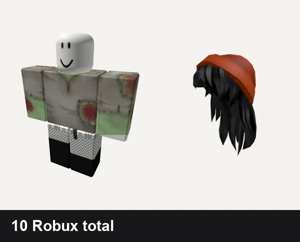 Halloween outfit 23: 🧠Halloween Zombie Costume, 👻 Ghost Plaid Spooky Halloween Shorts Preppy Y2K, Orange Beanie with Black Hair