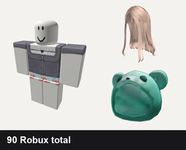 Preppy Roblox outfits under 100 Robux: ♡︎ _ preppy grey button up blouse, ✿preppy flamingo swimsuit, Long Blonde Hair, Preppy Teal Tie-dye Bear Hood