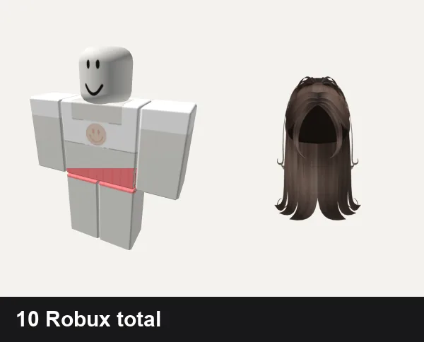 Preppy Roblox outfits under 50 Robux: white and pink smiley preppy top!, 💞Preppy x gabs Summer Pink Blue Set🦩✈️, Long Lasyered Preppy Ponytail Brown