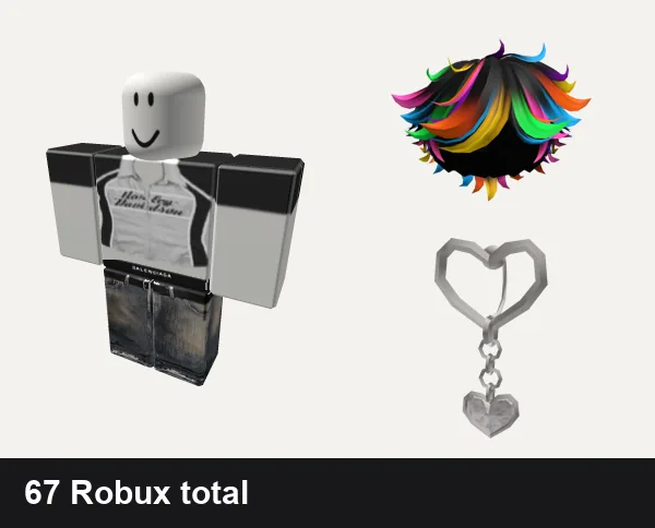 Y2K outfit under 100 Robux: 𝕮𝕲 🤍 y2k white harley racer punk cyber crop top, y2k Balenciaga, Catalog Avatar Creator: Messy Y2K Summer Boy Hair, Y2K Silver Heart Belly Piercing