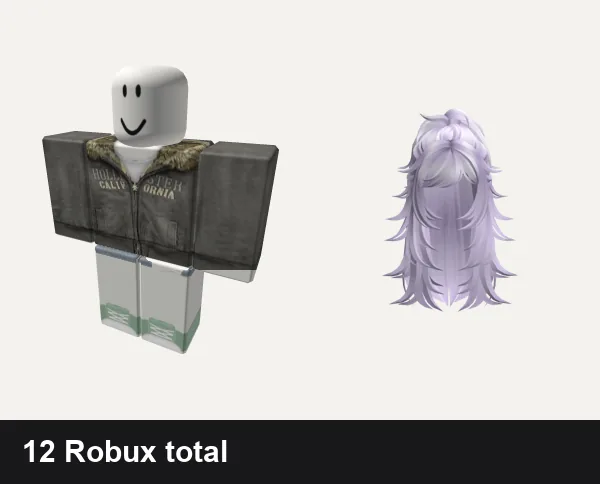 Y2K Roblox outfits under 100 Robux: 2000 y2k winter emo, christmas y2k cottage core green sage vintage, Y2K Messy Half Up Hair (Lavender)
