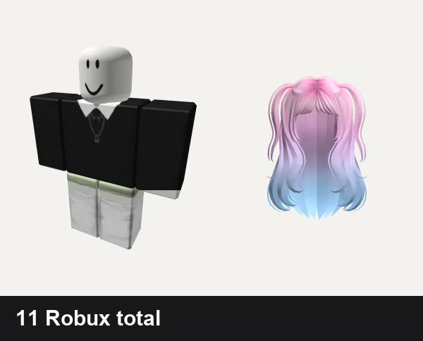 Y2K Roblox outfits under 50 Robux: y2k Black Aesthetic, 🌱 green y2k cottagecore kawaii vintage dress, Y2K Wavy Pigtails Pink to Blue