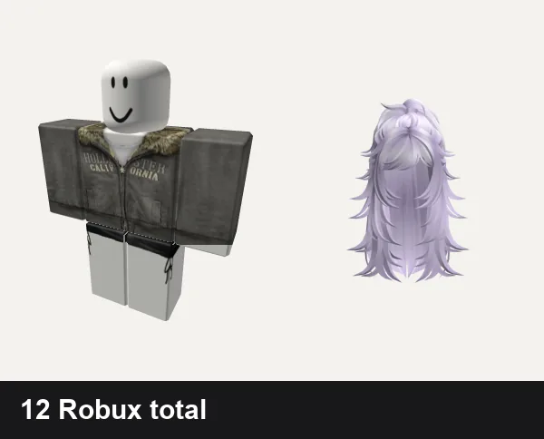 Y2K Roblox outfits under 50 Robux: 2000 y2k winter emo, Black Silk Mini Dress necklace jeans y2k goth, Y2K Messy Half Up Hair (Lavender)